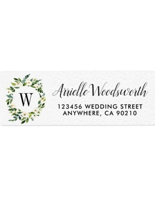 Vintage Greenery Floral Wedding Address Labels