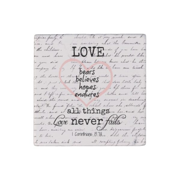Vintage Love Bible Verse Stone Magnet