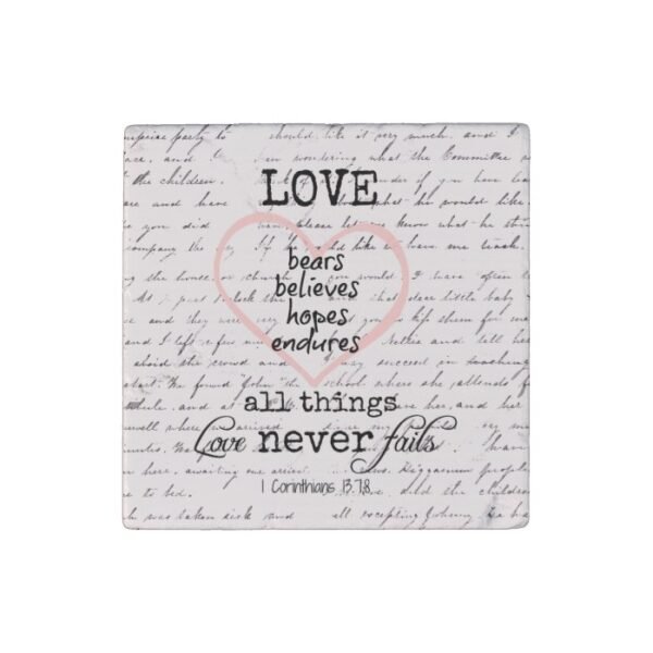 Vintage Love Bible Verse Stone Magnet