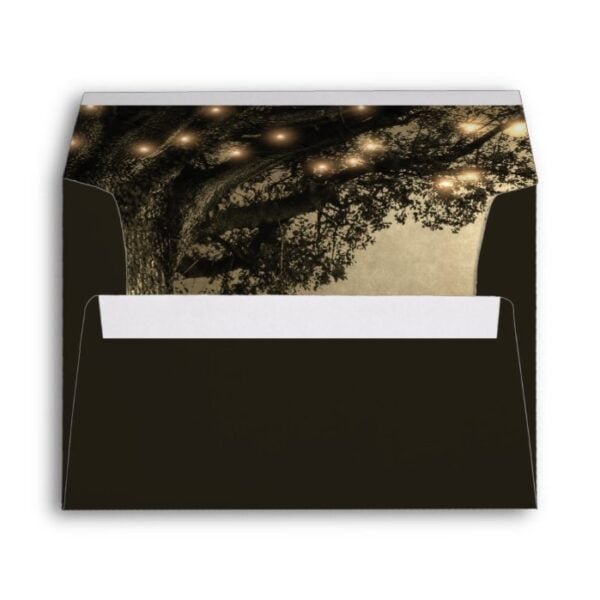 Vintage Rustic Carved Oak Tree Wedding Envelope
