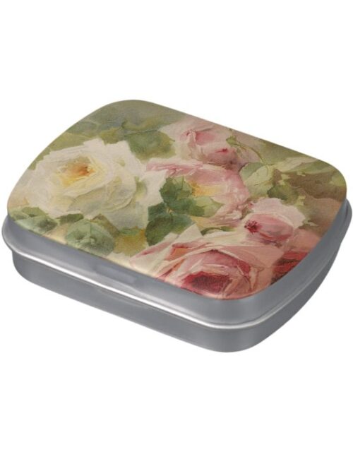 Vintage Victorian Rose Watercolor Jelly Belly Candy Tin