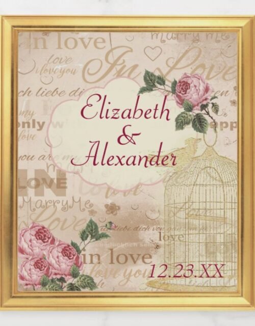 Vintage Wedding Personalized Wine Bottle Label