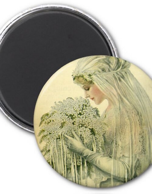 Vintage Wedding, Victorian Bride Bridal Portrait Magnet
