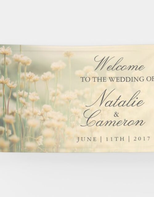 Vintage Wildflower Boho Wedding Monogram Banner