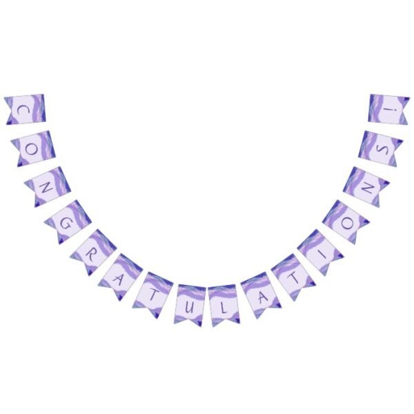 Watercolor and ultraviolet lines, congratulations bunting flags