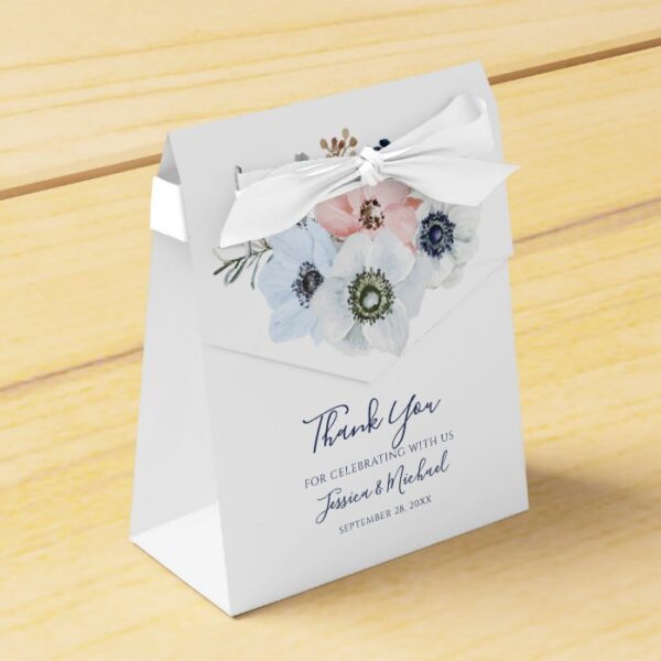 Watercolor Elegant Cute Anemone Flower Wedding Favor Box