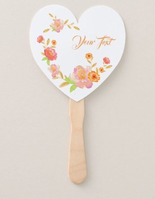 watercolor flowers wreath arrangement trendy hand fan