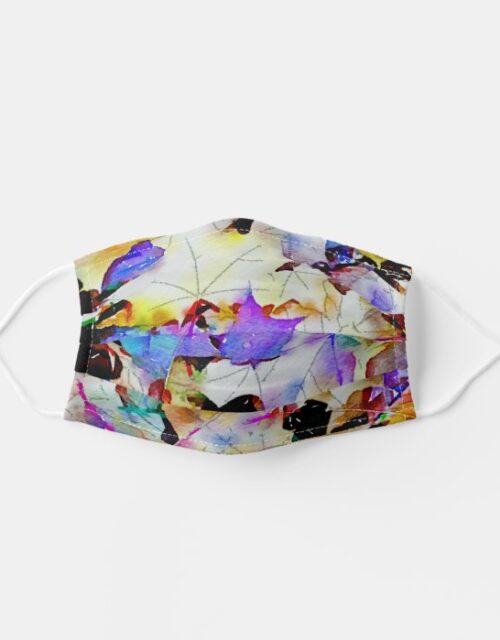 Watercolor Leaves from a Fall Wedding Weekend Adult Cloth Face Mask