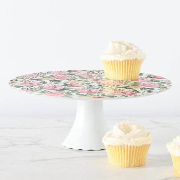 Watercolor Peony Wedding Cake Stand