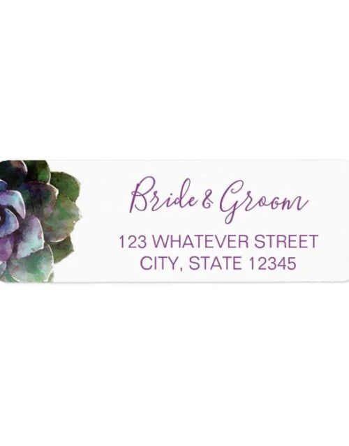 Watercolor Succulents | Wedding Label