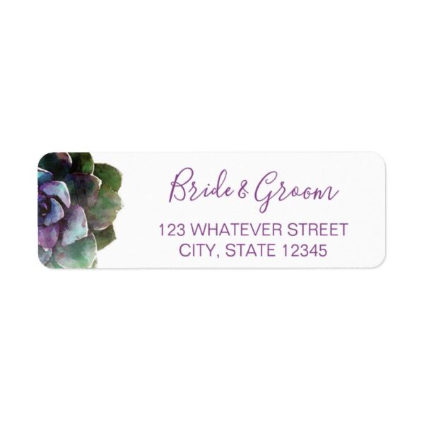 Watercolor Succulents | Wedding Label