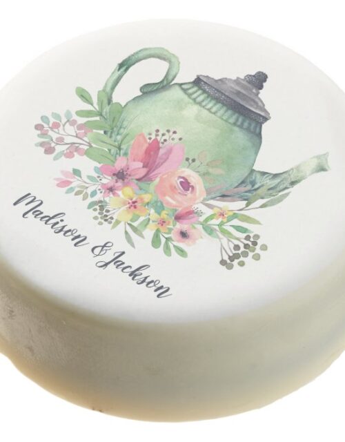 Watercolor Teapot Wedding Chocolate Covered Oreo
