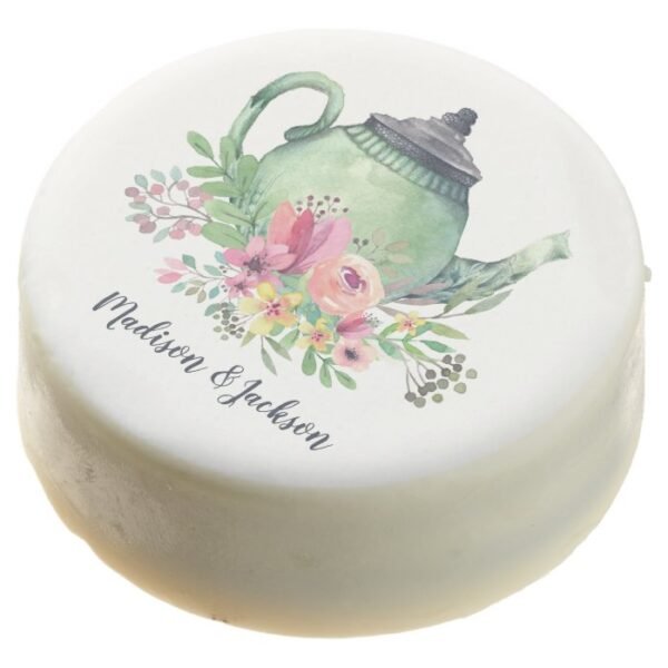 Watercolor Teapot Wedding Chocolate Covered Oreo