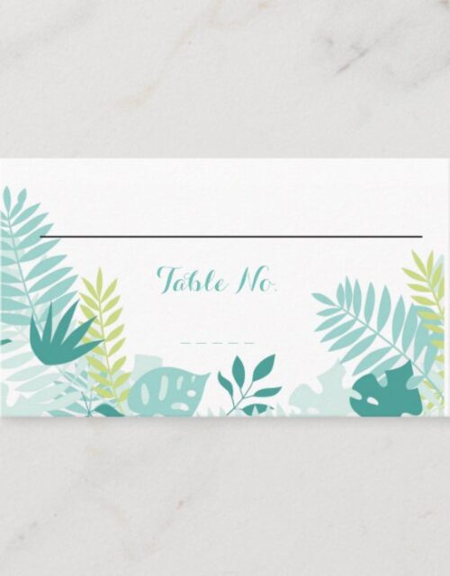Watercolor Tropical Wedding Table No. Place Card