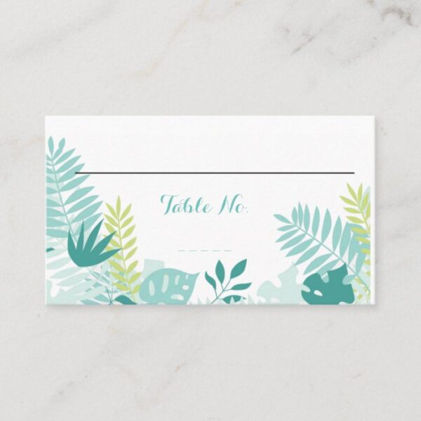 Watercolor Tropical Wedding Table No. Place Card