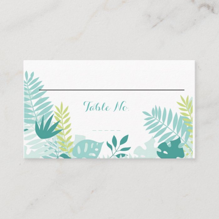 Watercolor Tropical Wedding Table No. Place Card