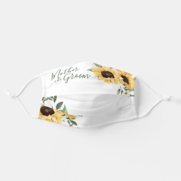 Watercolor Yellow Sunflower Mother Of The Groom Adult Cloth Face Mask