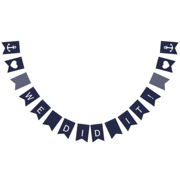 We Did It Nautical Wedding Anchor Bunting Bunting Flags