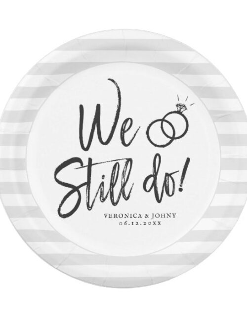 We Still Do | Anniversary Party Script Lettering Paper Plate