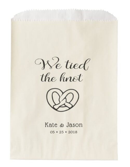 We tied a knot monogram wedding favor bag