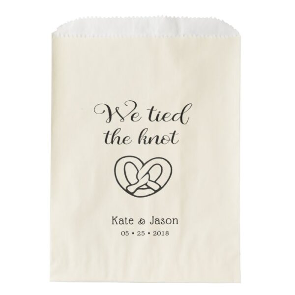 We tied a knot monogram wedding favor bag