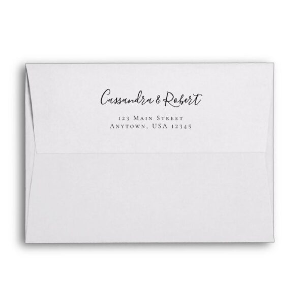 Wedding A7 5x7 Return Address Envelope
