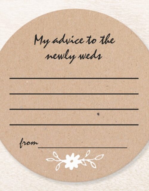 Wedding Advice Paper Coaster