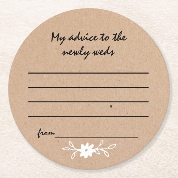 Wedding Advice Paper Coaster