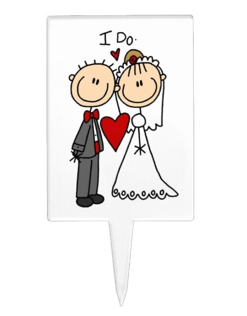 Wedding Couple I Do T-shirts and Gifts Cake Topper