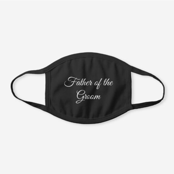 Wedding Father of the Groom Social Distancing Black Cotton Face Mask