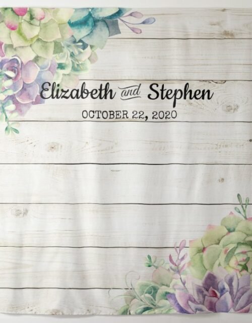 Wedding Photo Booth Backdrop Succulent Rustic Wood