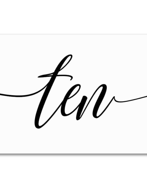 Wedding Table Numbers - Luxe Typography (Black) 10