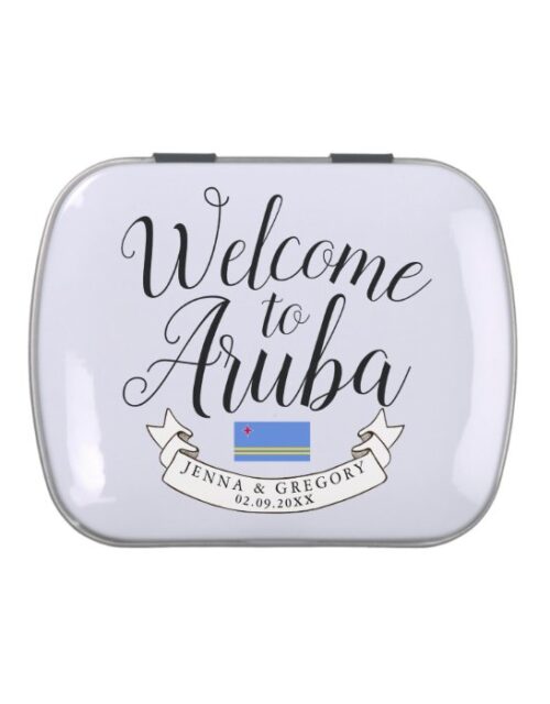 Welcome to Aruba | Destination Wedding Custom Candy Tin