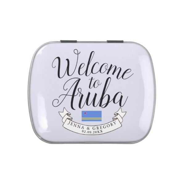 Welcome to Aruba | Destination Wedding Custom Candy Tin