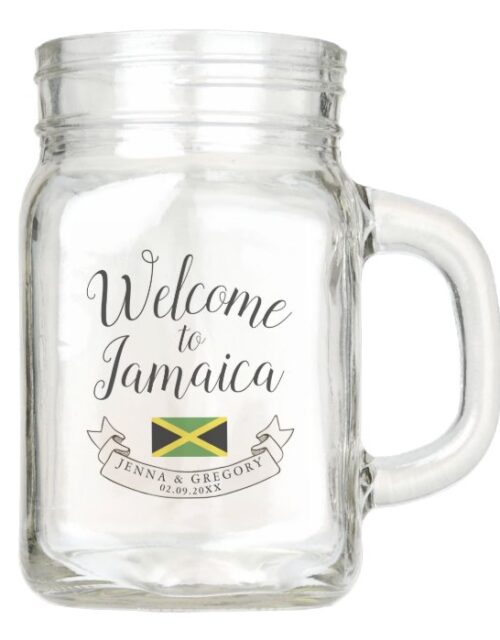 Welcome to Jamaica | Destination Wedding Custom Mason Jar