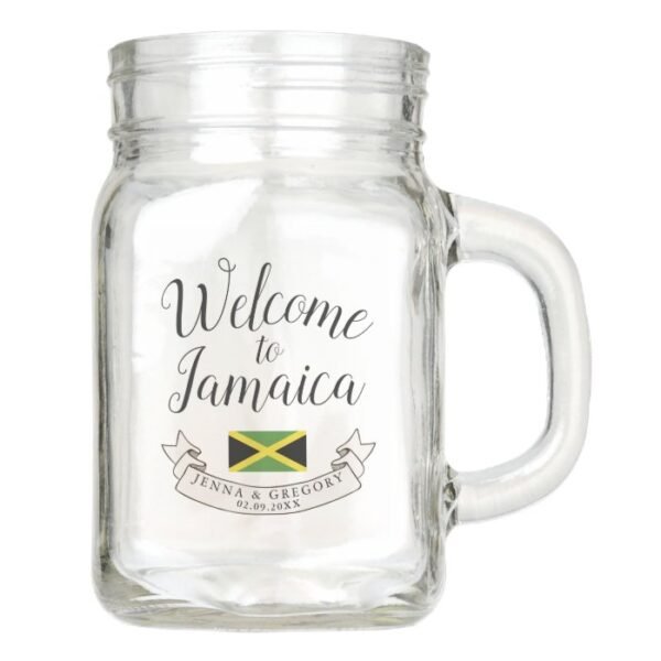 Welcome to Jamaica | Destination Wedding Custom Mason Jar