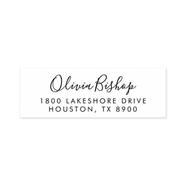 Whimsical Script Self Inking Return Address Stamp