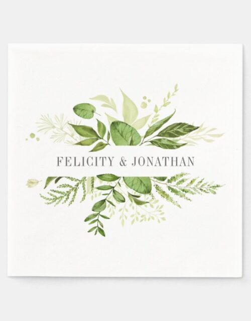 Wild Meadow | Botanical Personalized Wedding Napkins
