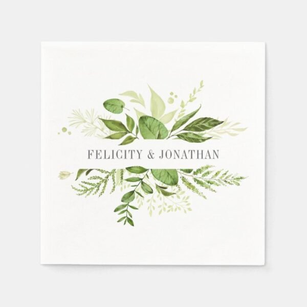 Wild Meadow | Botanical Personalized Wedding Napkins