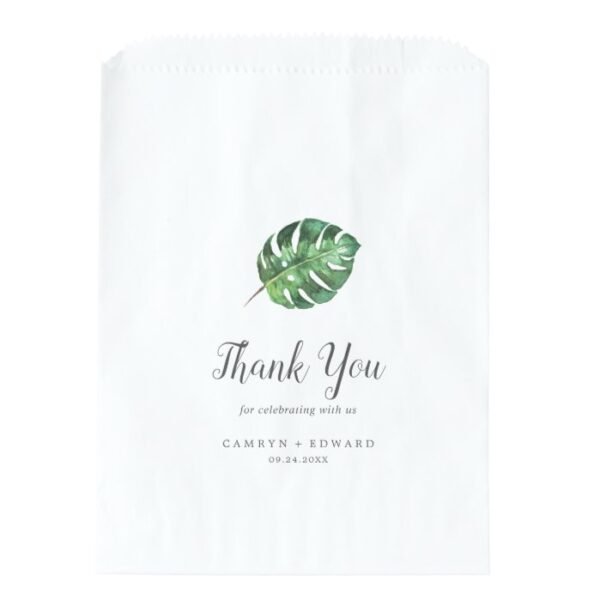 Wild Tropical Palm Thank You Wedding Favor Bag