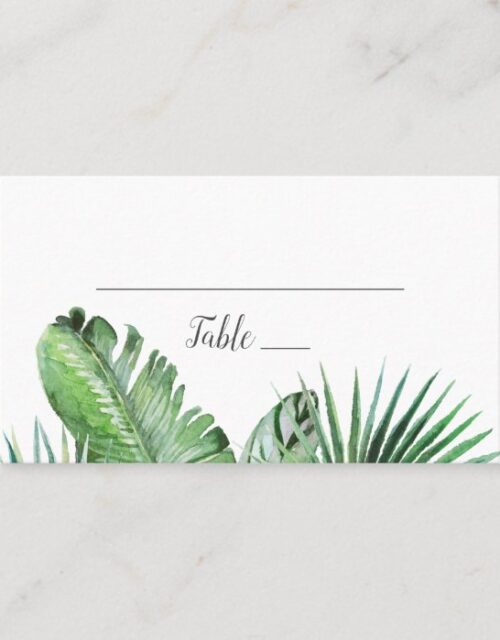 Wild Tropical Palm Wedding Place Card