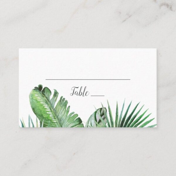 Wild Tropical Palm Wedding Place Card