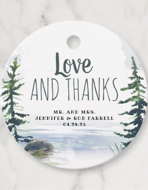 Wild Woodsy Nature Love and Thanks Wedding Favor Tags