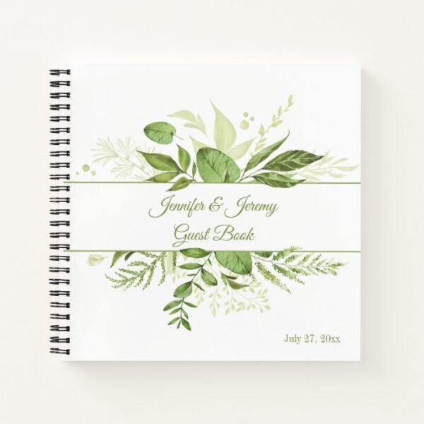 Wildwood Botanical Rustic Greenery Guest Book