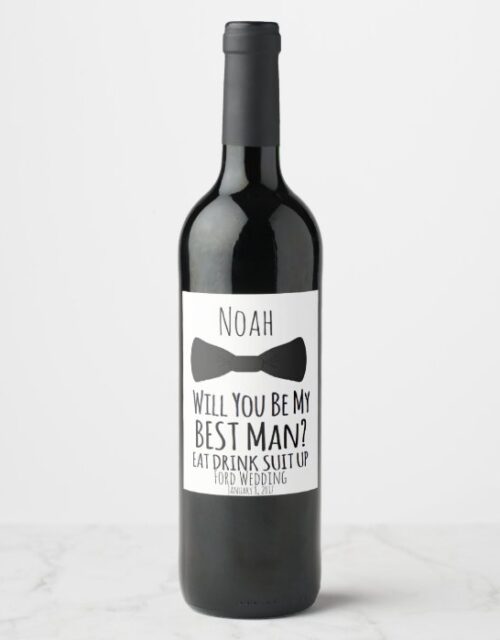 will you be my Best Man? Best Man Wedding Invite Wine Label