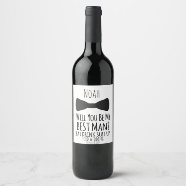 will you be my Best Man? Best Man Wedding Invite Wine Label