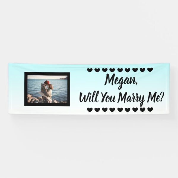Will you Marry Me Custom Name and Photo Banner