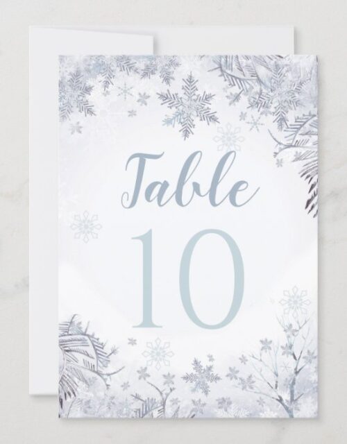 Winter Wonderland Table Number Card