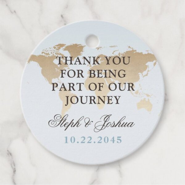 World Map Travel Theme Wedding Party Favor Tags