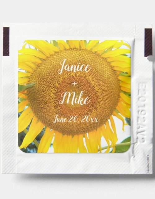 Yellow Sunflower Floral Wedding Hand Sanitizer Packet